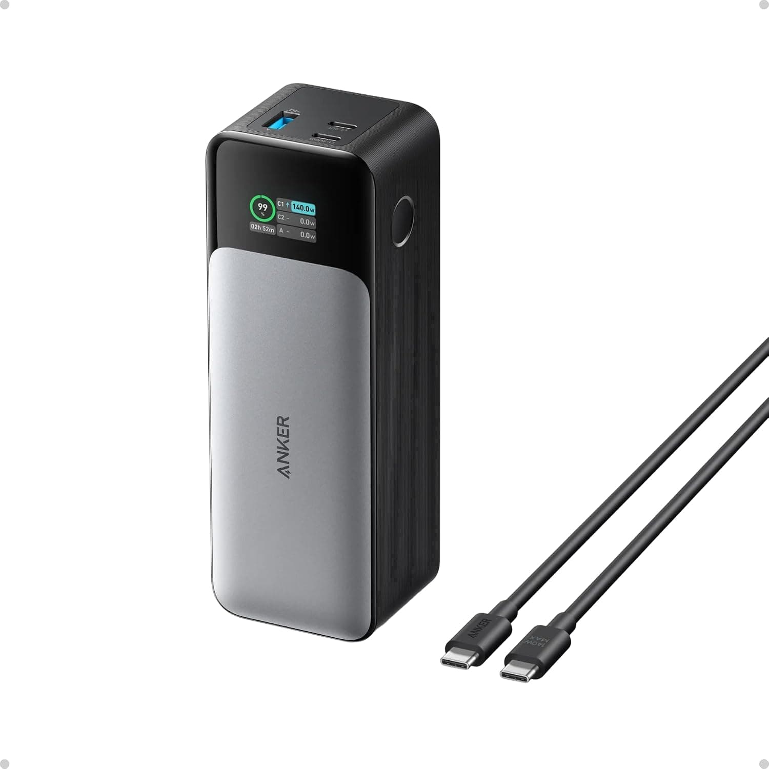 Anker 737 Power Bank, 140W 24,000mAh 3-Port Laptop Charger